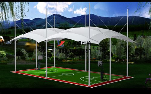  金昌膜结构门球场网球场篮球场（金昌市体育中心）设计施工安装案例